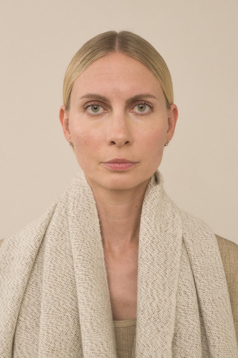 Lauren Manoogian HANDWOVEN SPECKLE WRAP TAUPE SPECKLE