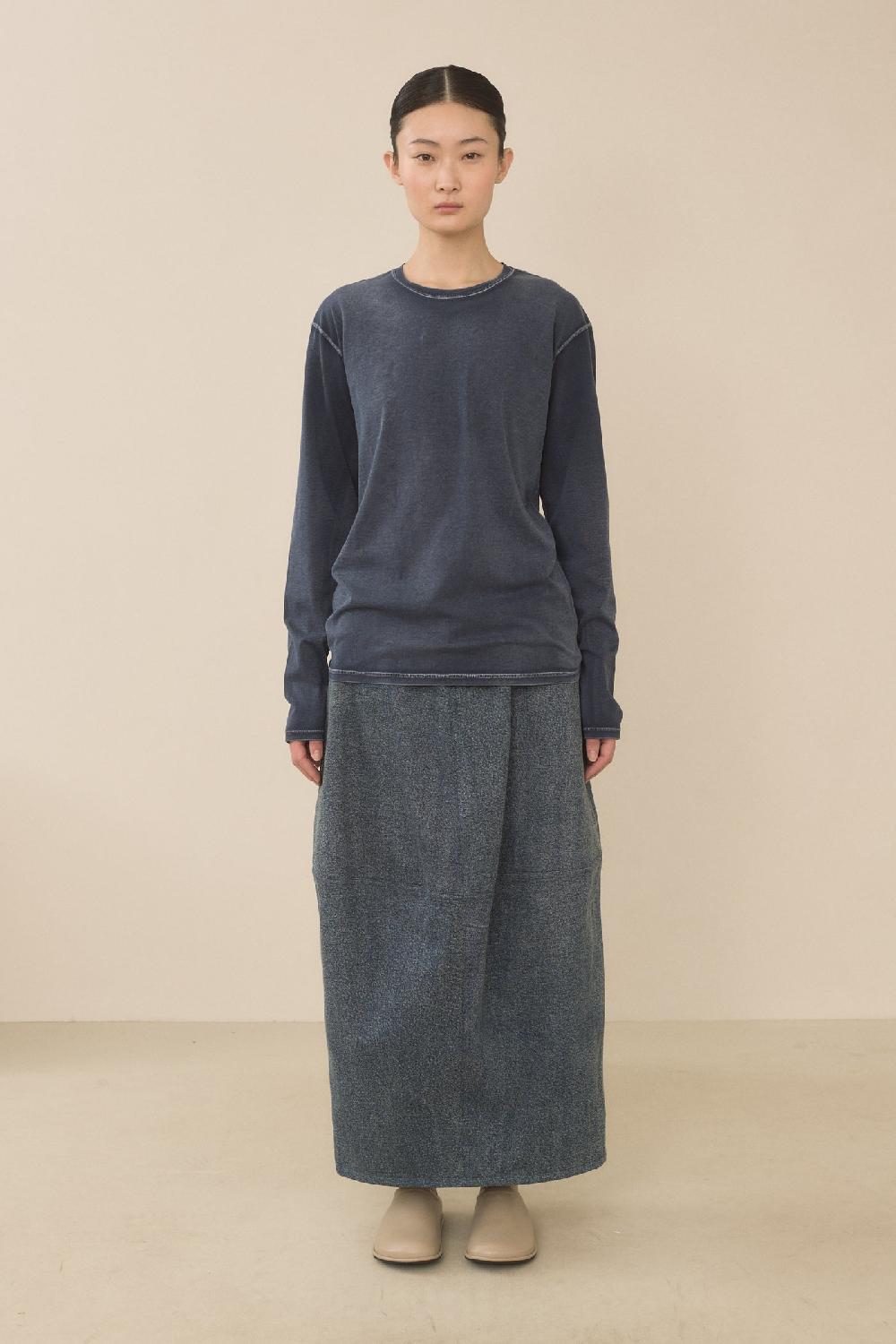 Lauren Manoogian BIAS LONG SLEEVE TEE INDIGO