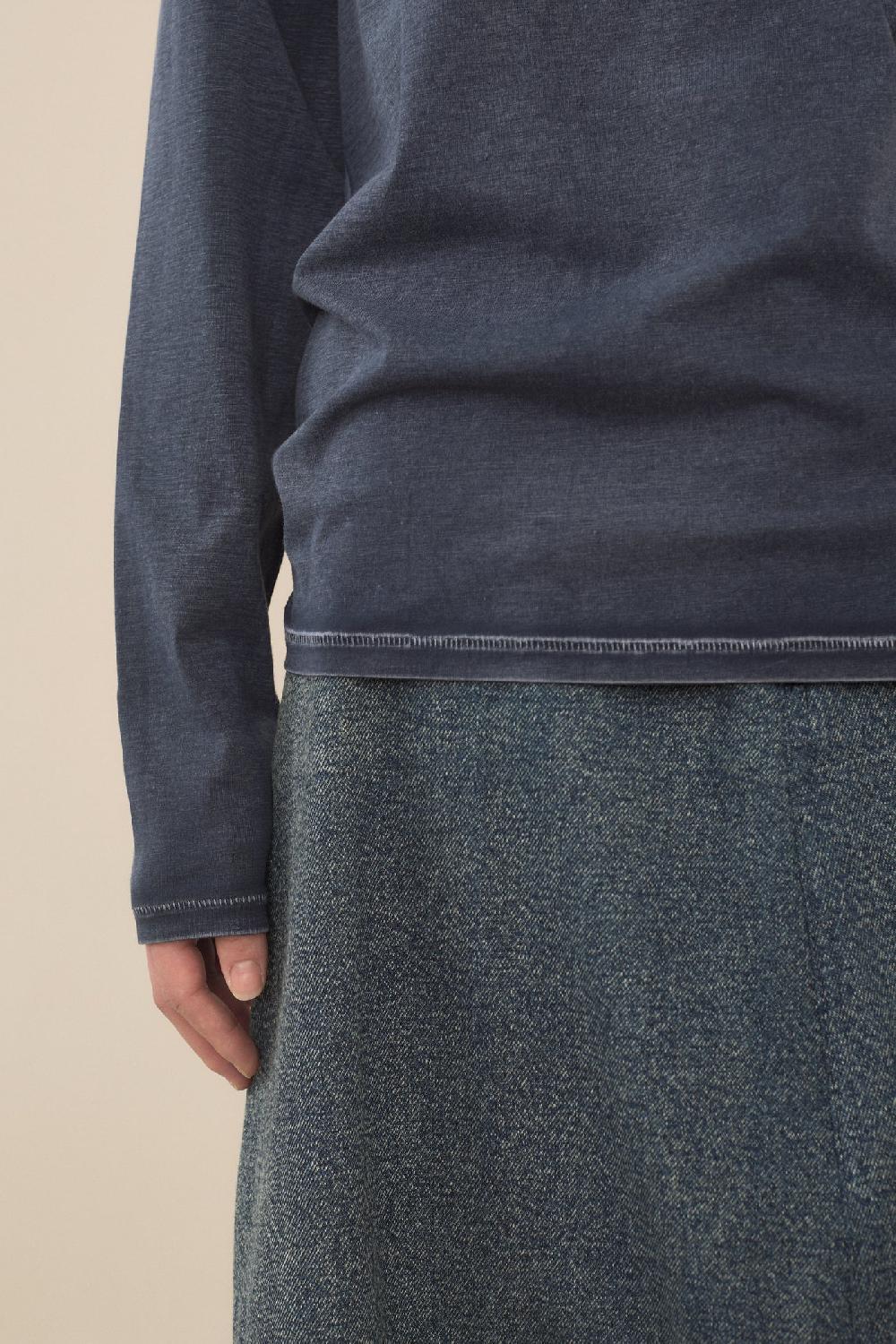 Lauren Manoogian BIAS LONG SLEEVE TEE INDIGO