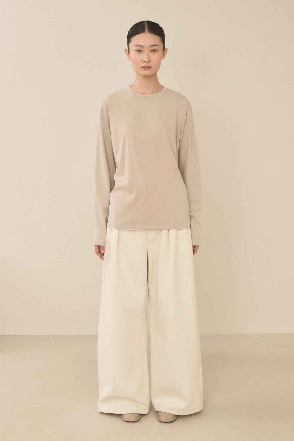 Lauren Manoogian BIAS LONG SLEEVE TEE SANDSTONE