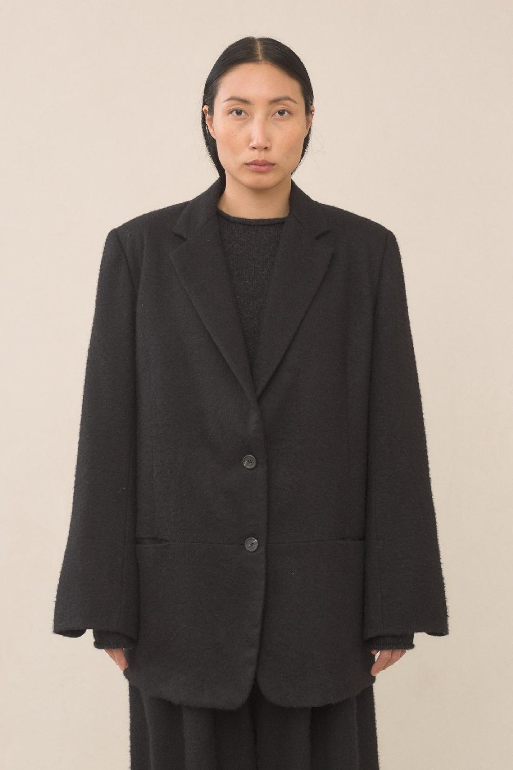 lauren manoogian BRUSHED BLAZER BLACK