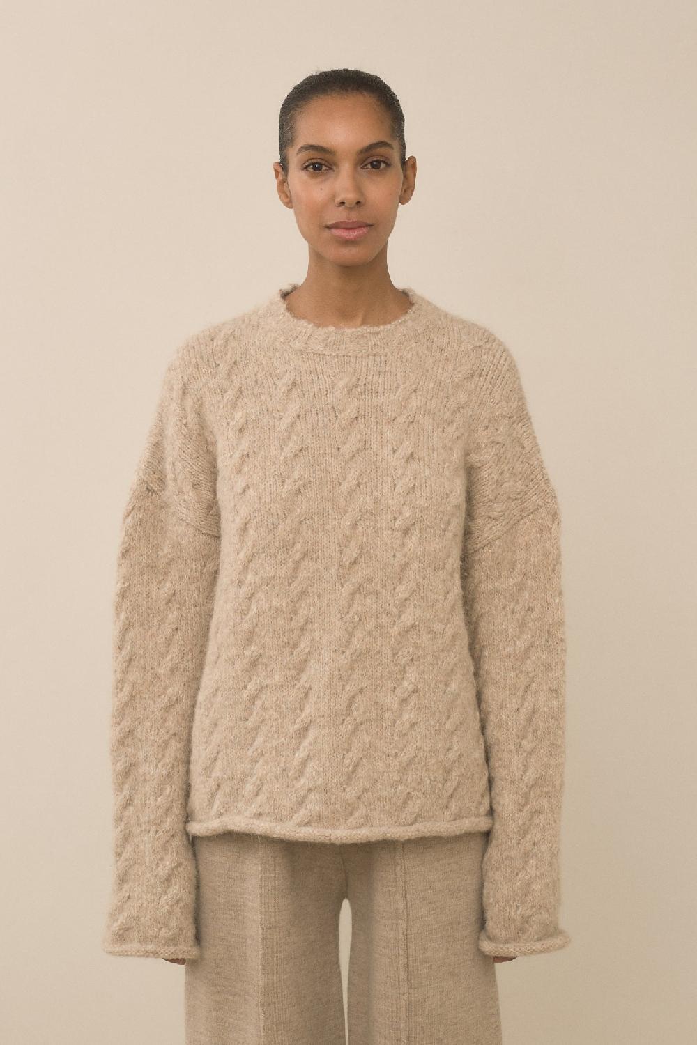 lauren manoogian CABLE CREWNECK HUSK
