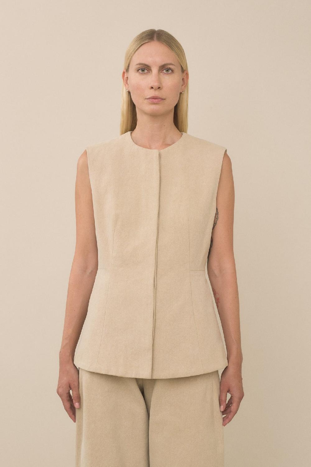 lauren manoogian CANVAS BODICE WASHED ANTIQUE