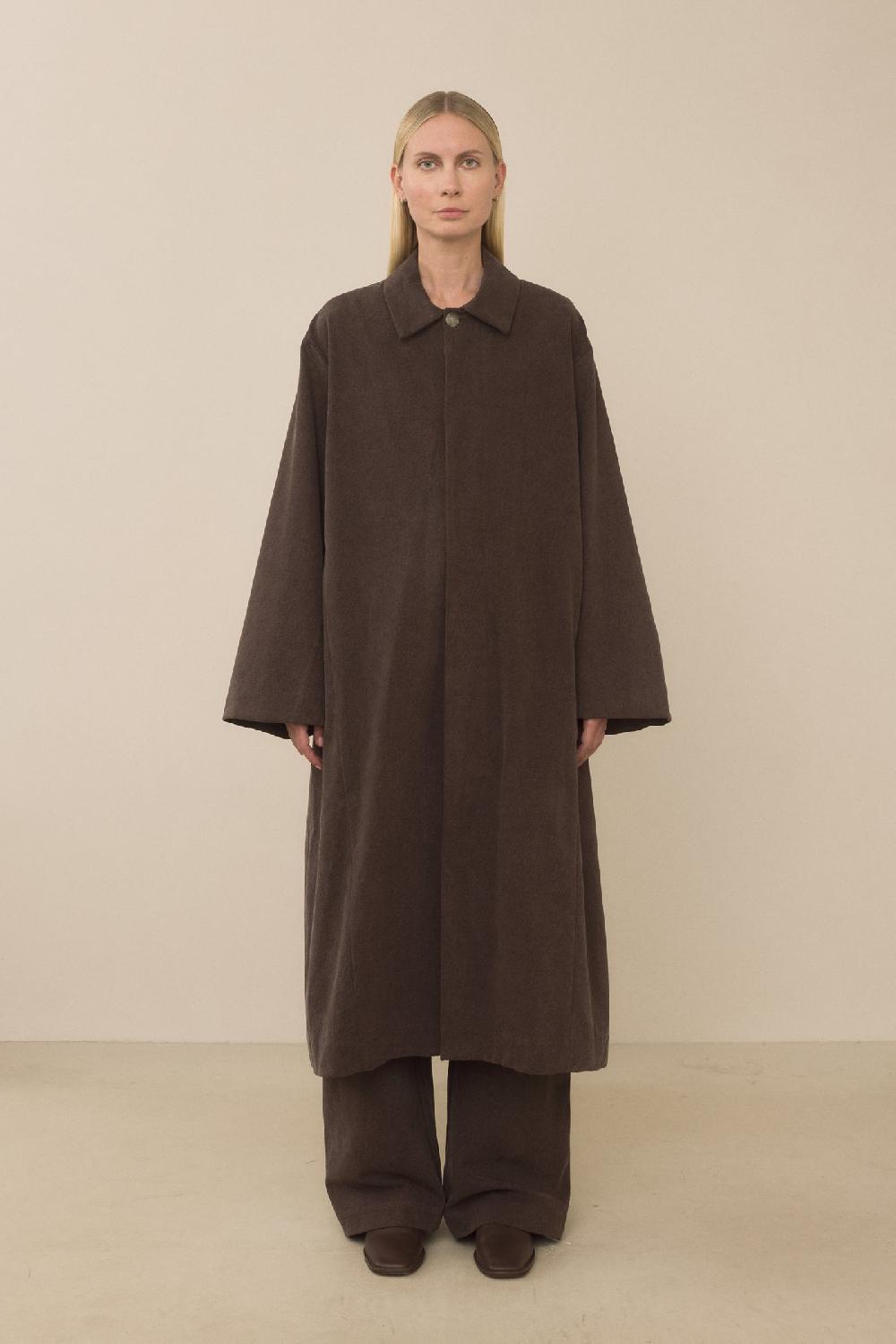 lauren manoogian CANVAS CAR COAT WASHED SOIL