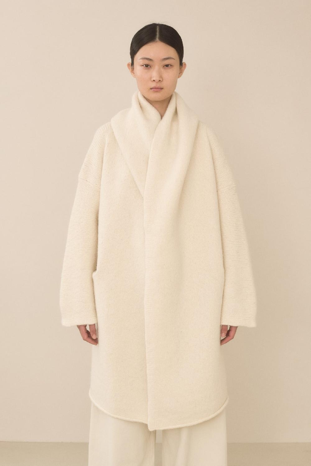 lauren manoogian CAPOTE COAT RAW WHITE