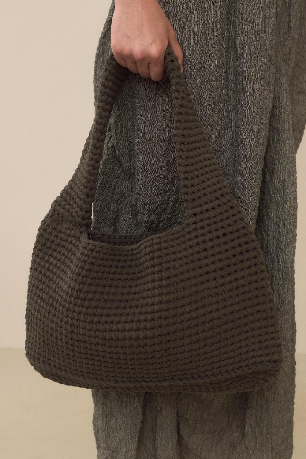 Lauren Manoogian CROCHET JERSEY BAG WASHED BLACK
