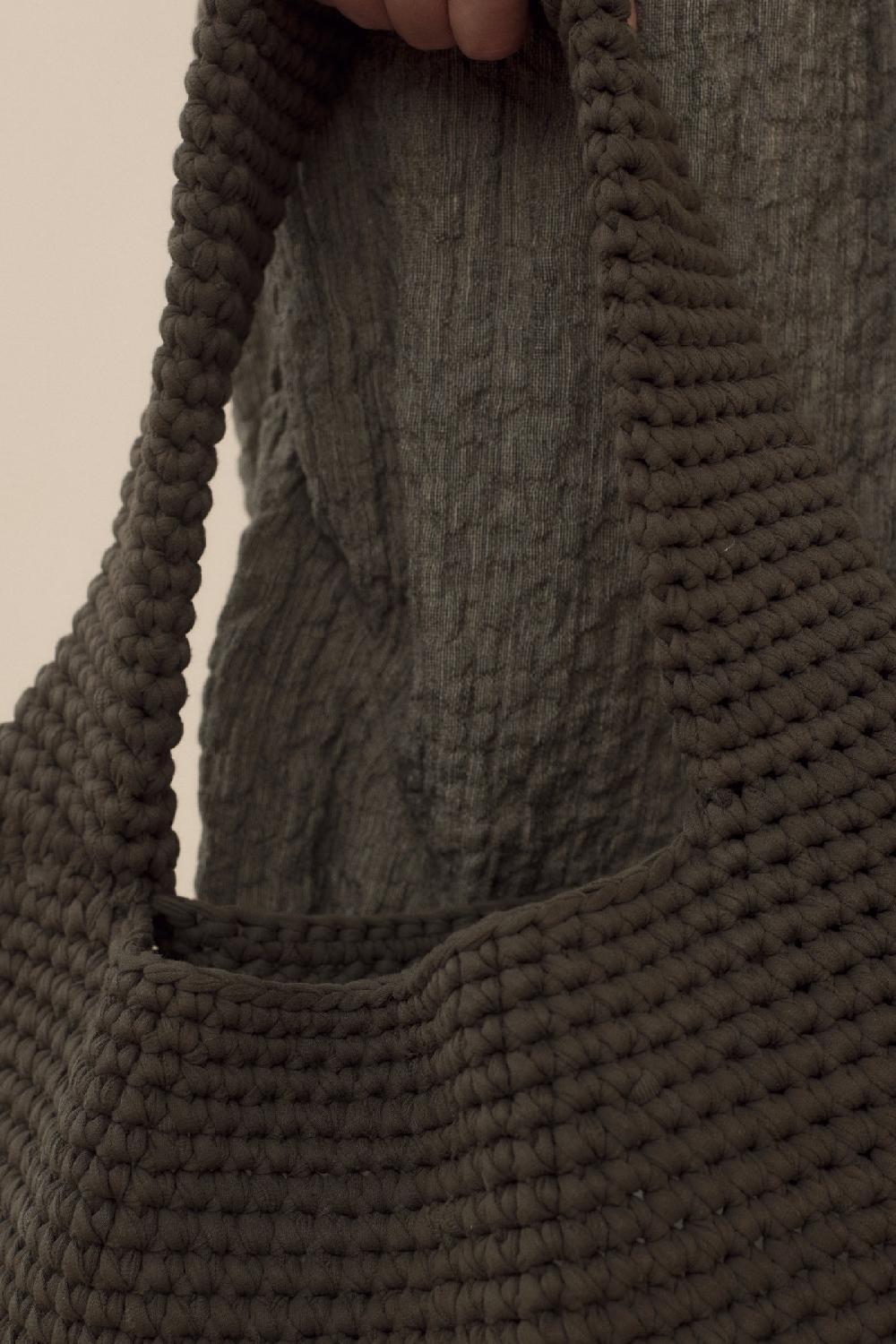 Lauren Manoogian CROCHET JERSEY BAG WASHED BLACK