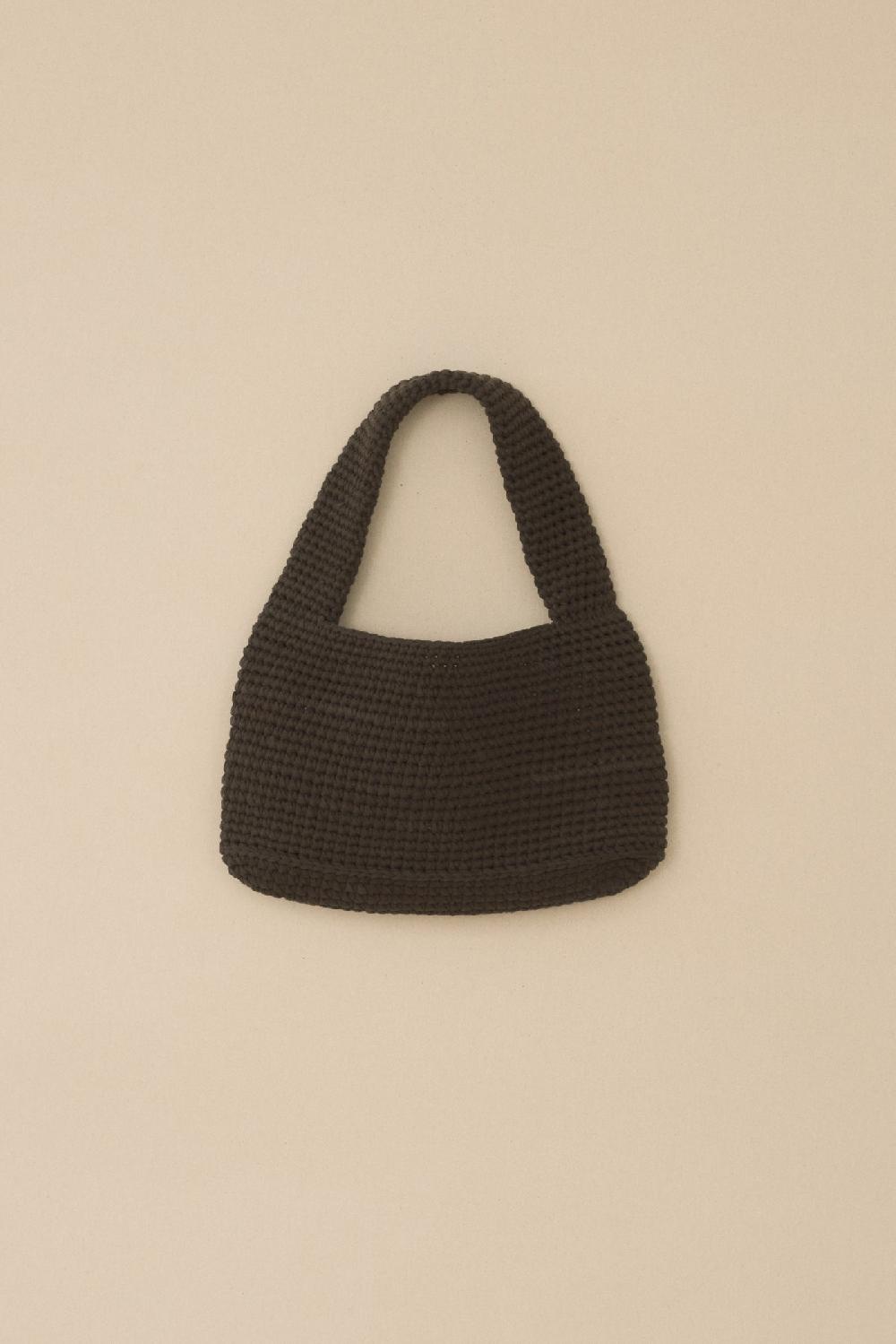 lauren manoogian CROCHET JERSEY BAG WASHED BLACK