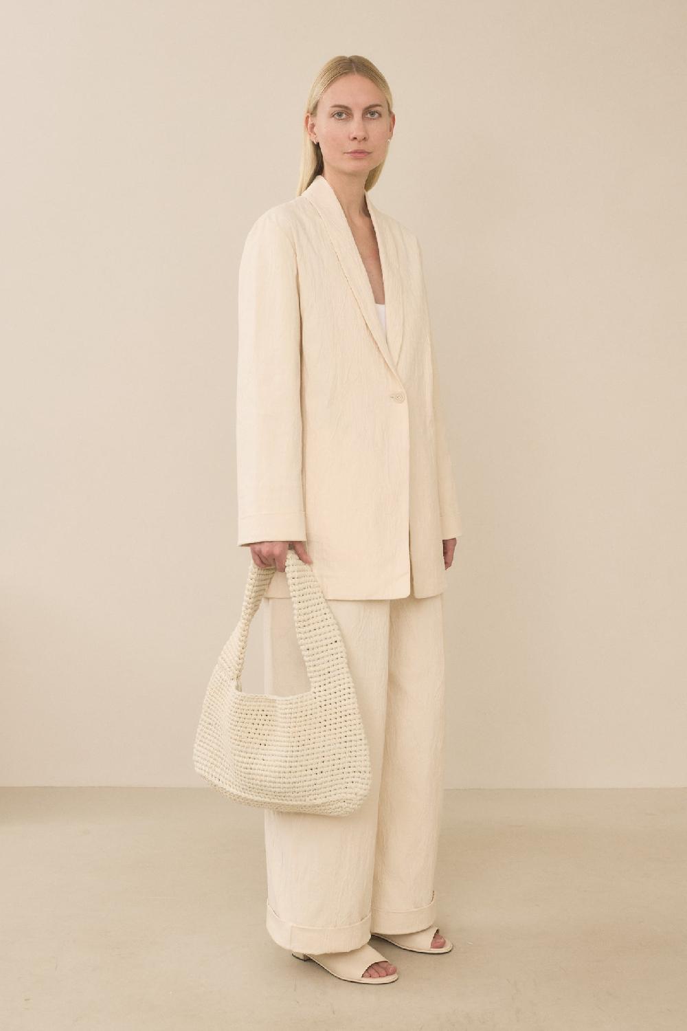 Lauren Manoogian CROCHET JERSEY BAG WASHED IVORY