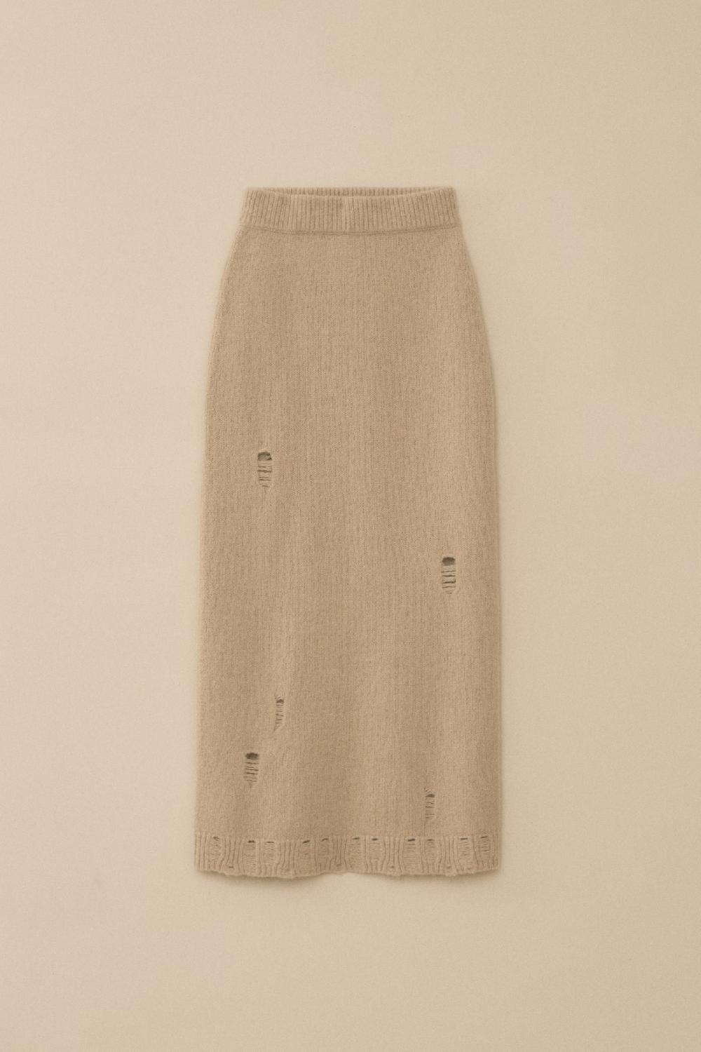 lauren manoogian DISTRESSED SKIRT ANTIQUE