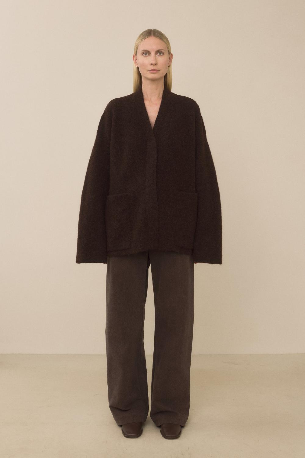 Lauren Manoogian DOUBLE FACE CARDIGAN MERLOT