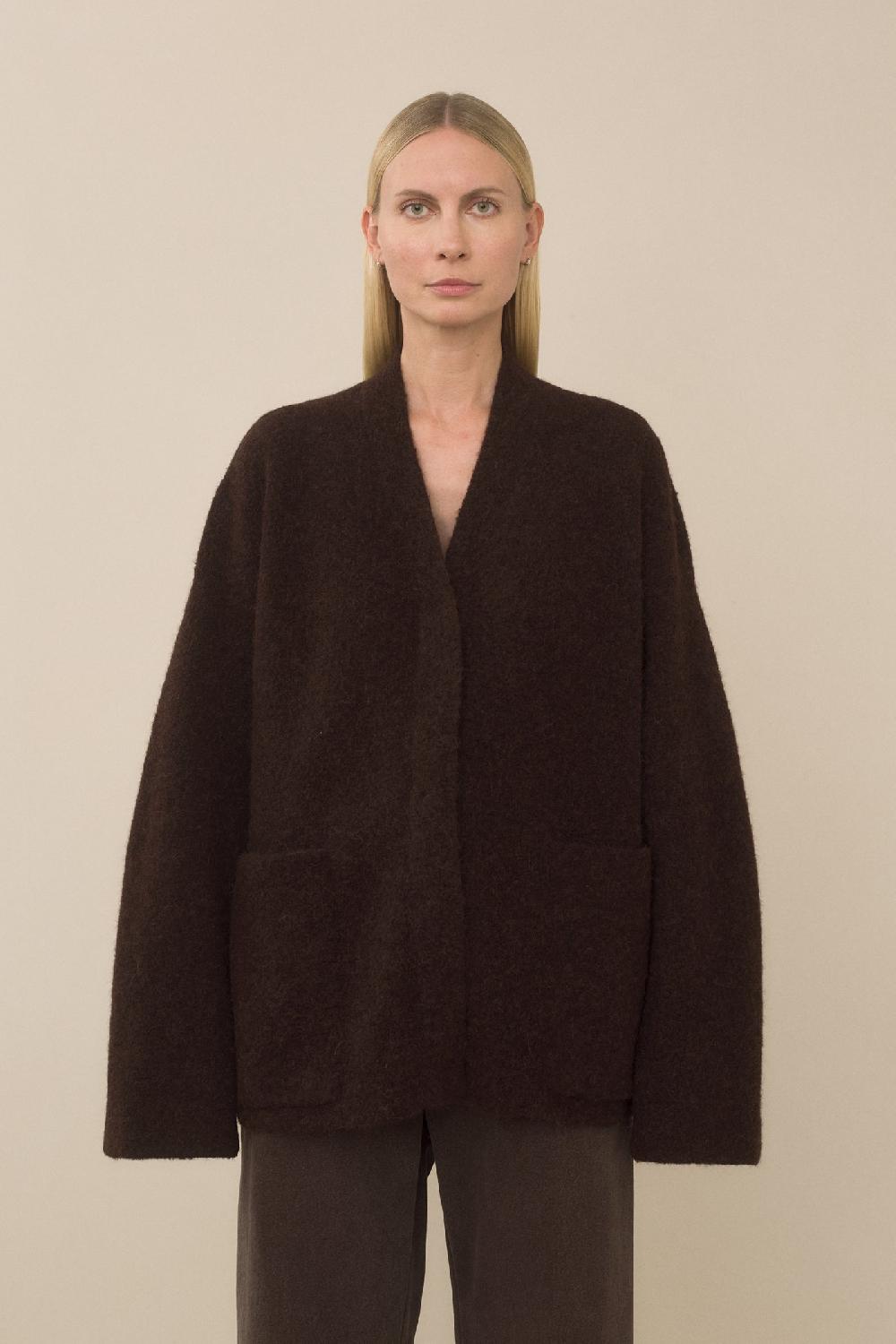 lauren manoogian DOUBLE FACE CARDIGAN MERLOT