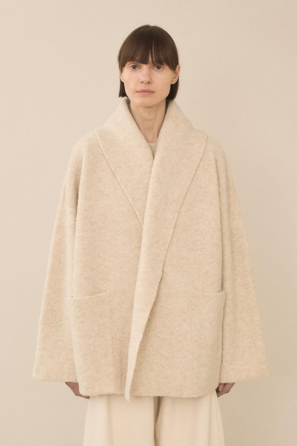 lauren manoogian DOUBLE FACE COAT ECRU