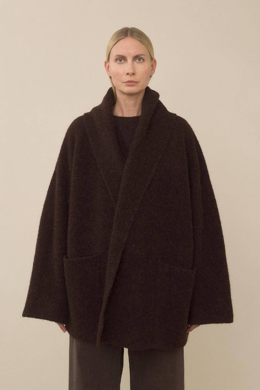 lauren manoogian DOUBLE FACE COAT MERLOT