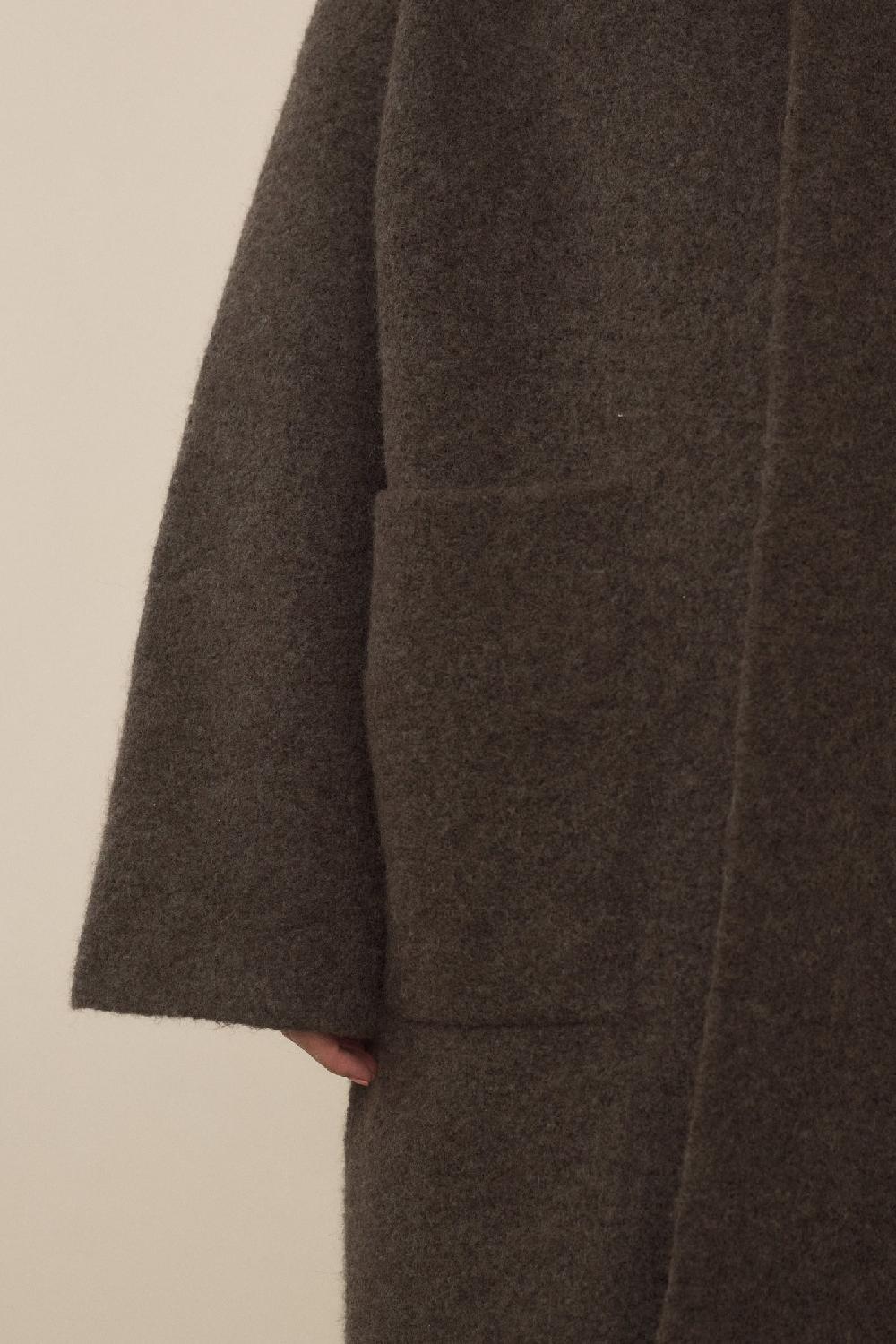 Lauren Manoogian DOUBLE FACE LONG COAT BLACKENED