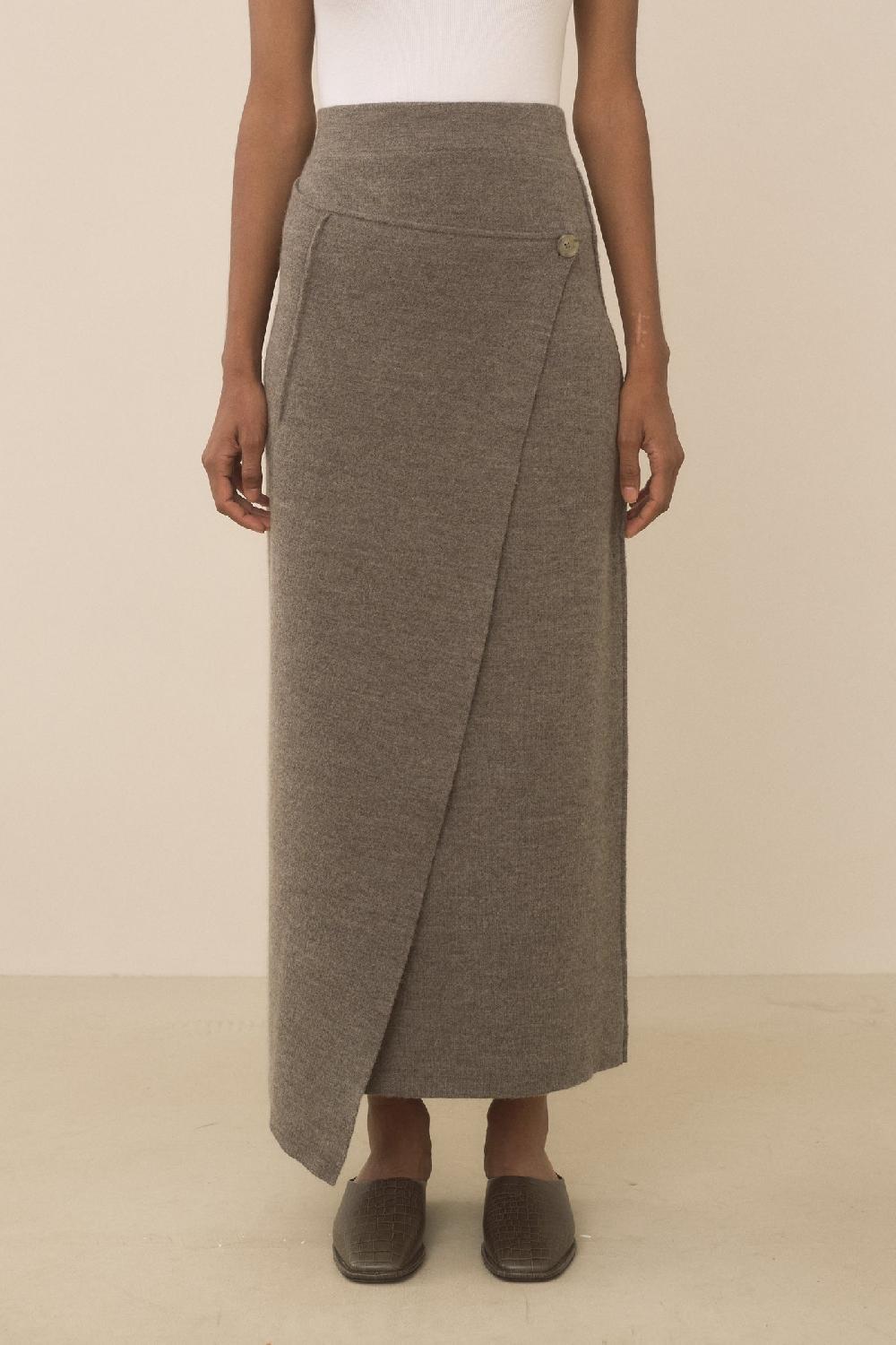 Lauren Manoogian DOUBLE KNIT BLANKET SKIRT CINDER