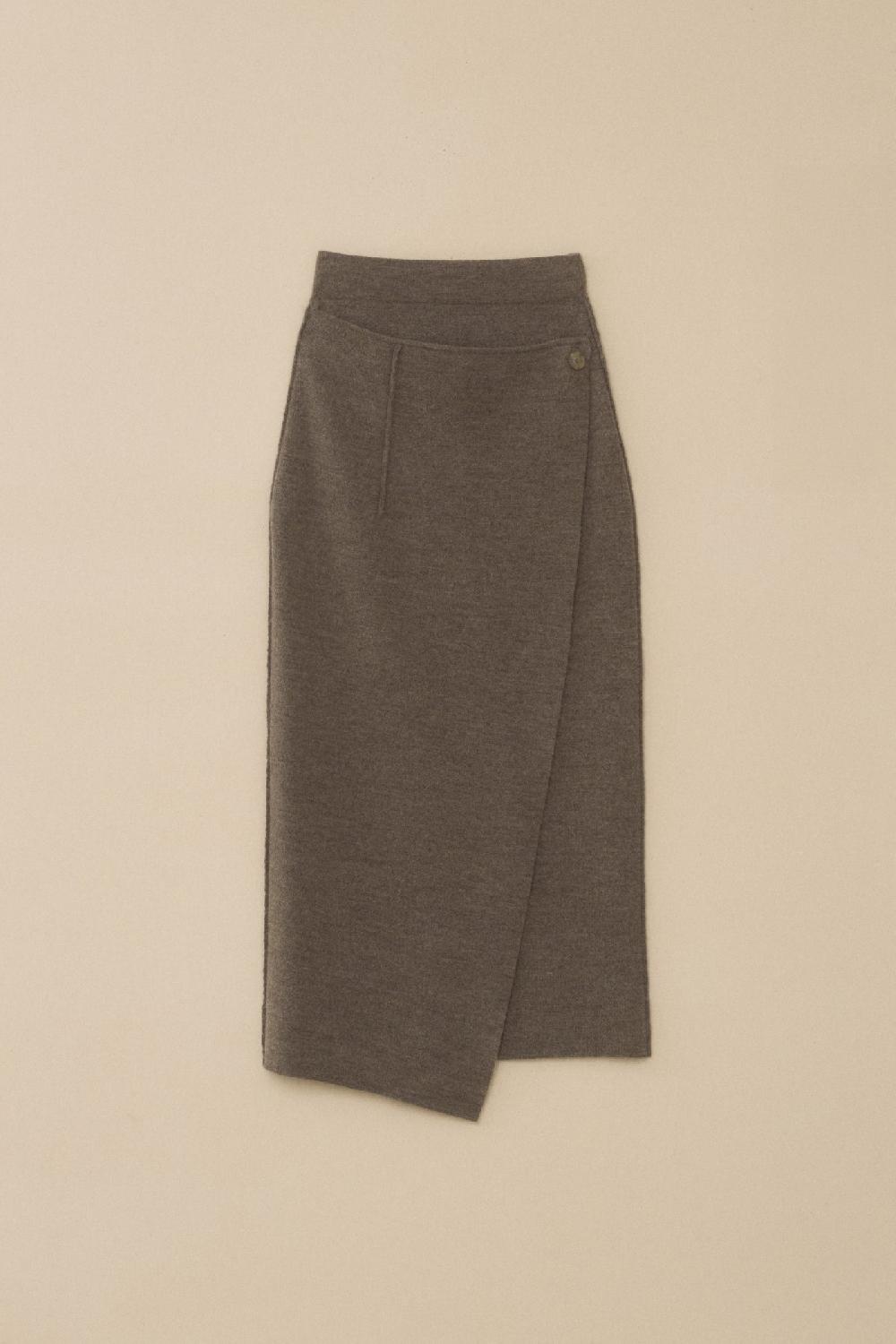 lauren manoogian DOUBLE KNIT BLANKET SKIRT CINDER