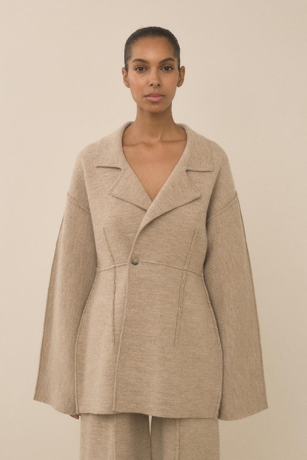 lauren manoogian DOUBLE KNIT BLAZER OAK