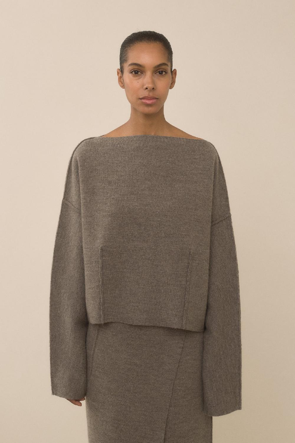 lauren manoogian DOUBLE KNIT BOATNECK CINDER