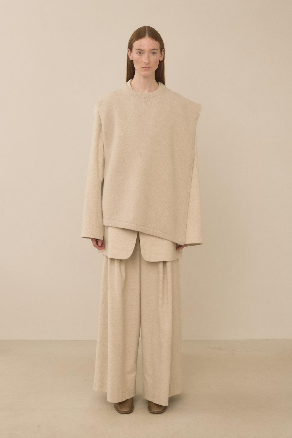 Lauren Manoogian DRAPE GILET ANTIQUE MELANGE