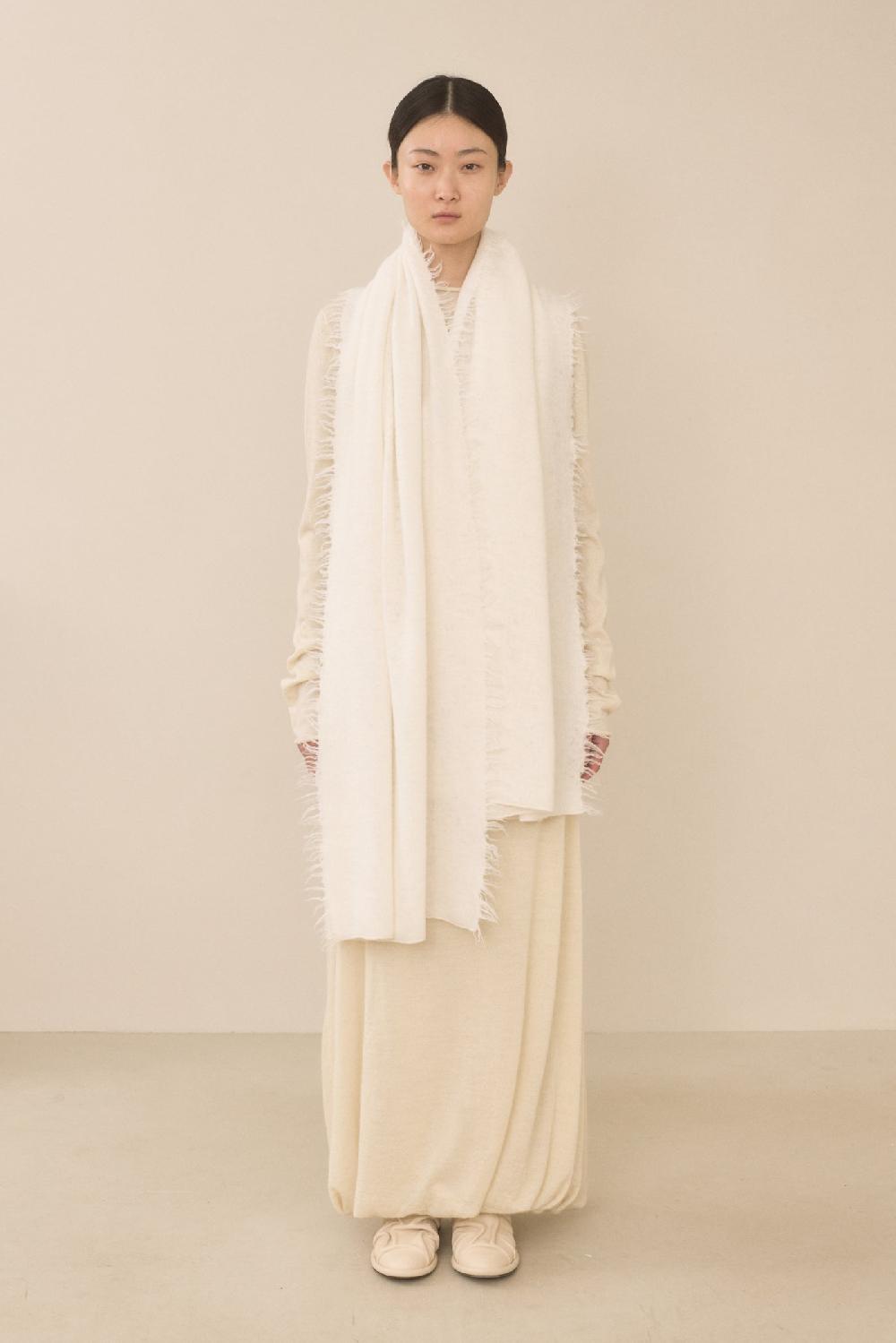 Lauren Manoogian FELT FRINGE SCARF WHITE