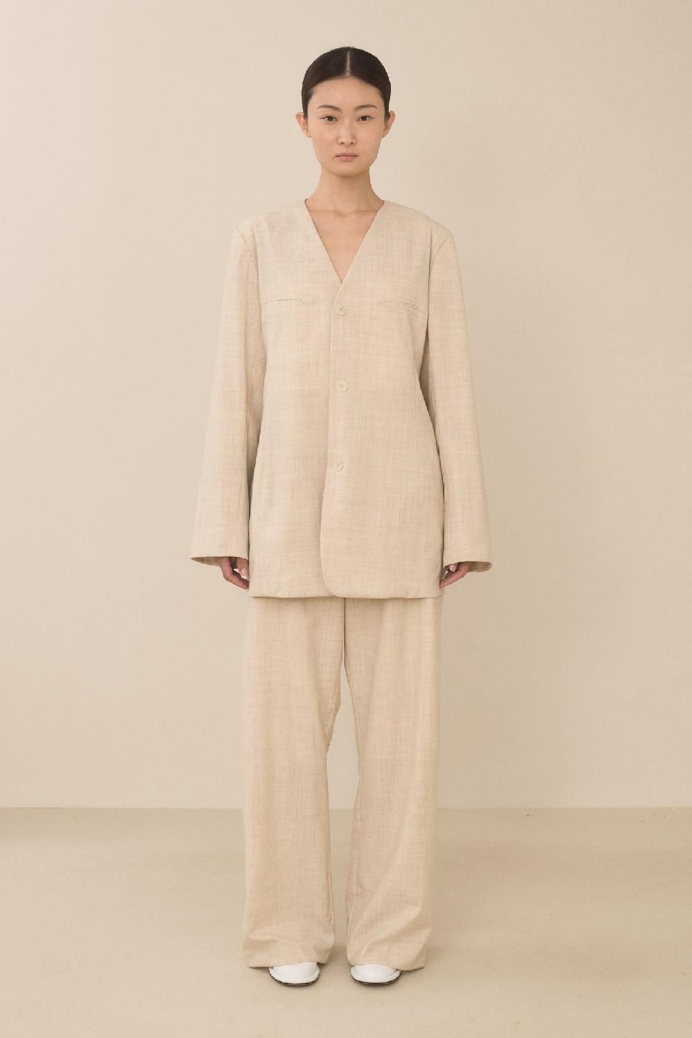 Lauren Manoogian FINE LANA BLAZER ECRU MELANGE