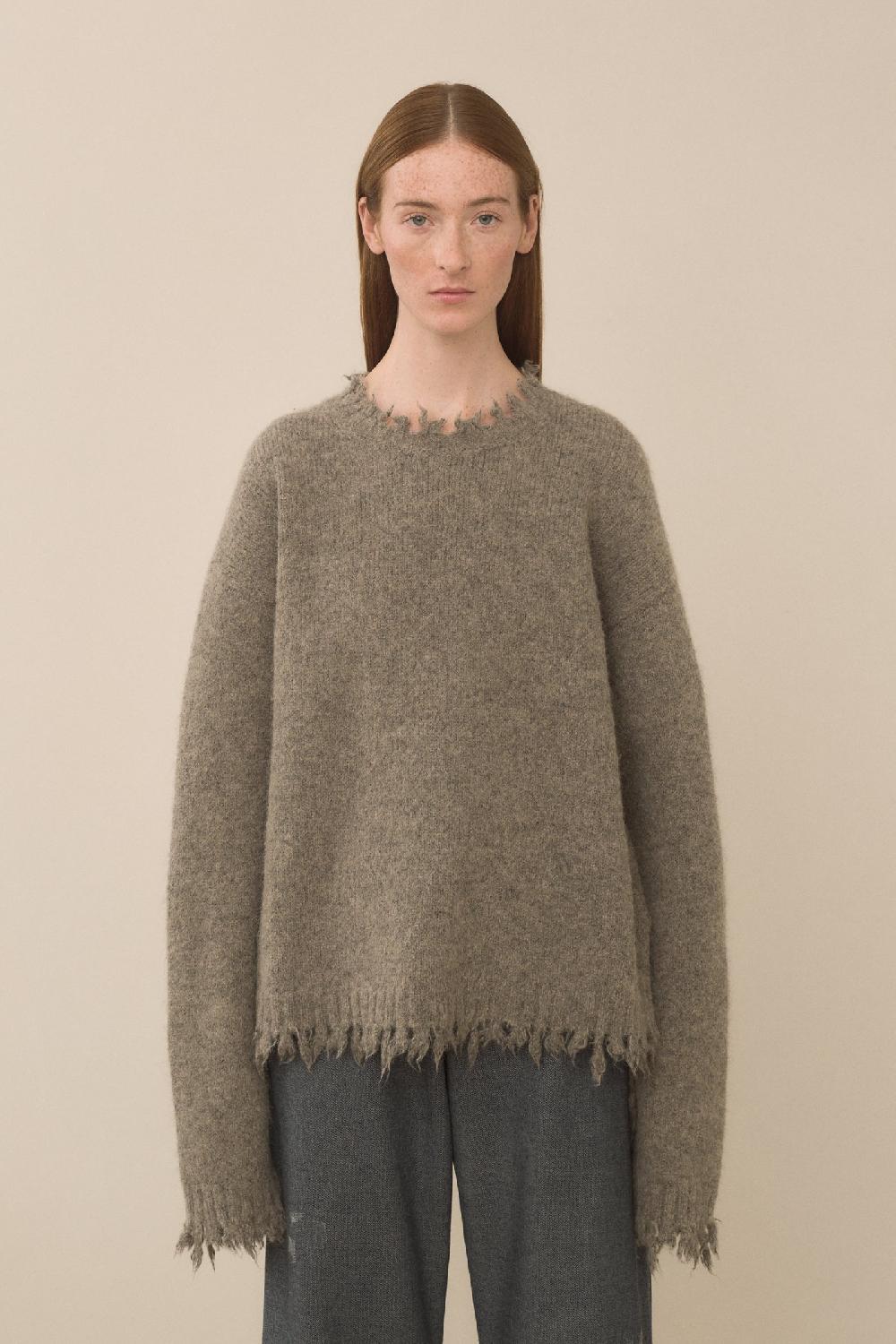 lauren manoogian FRAY CREWNECK ROCK