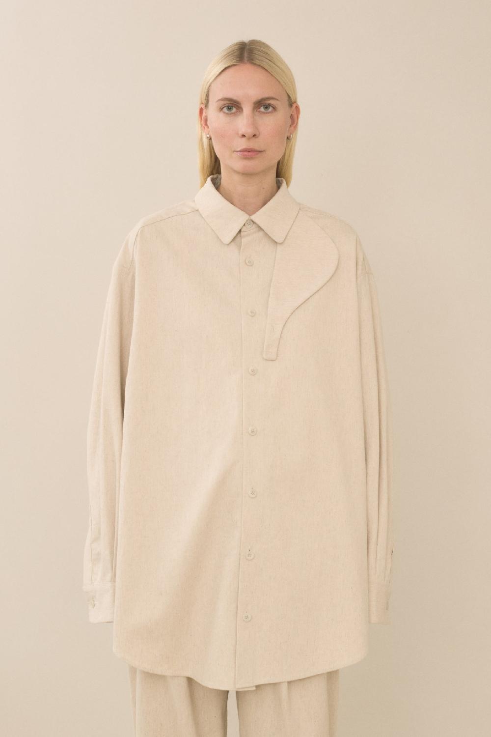 lauren manoogian GAITER SHIRT NATURAL