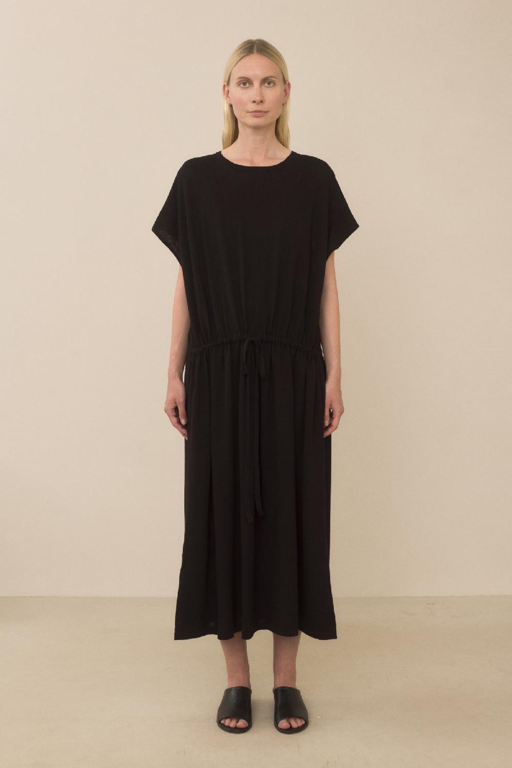 lauren manoogian GATHER DRESS BLACK