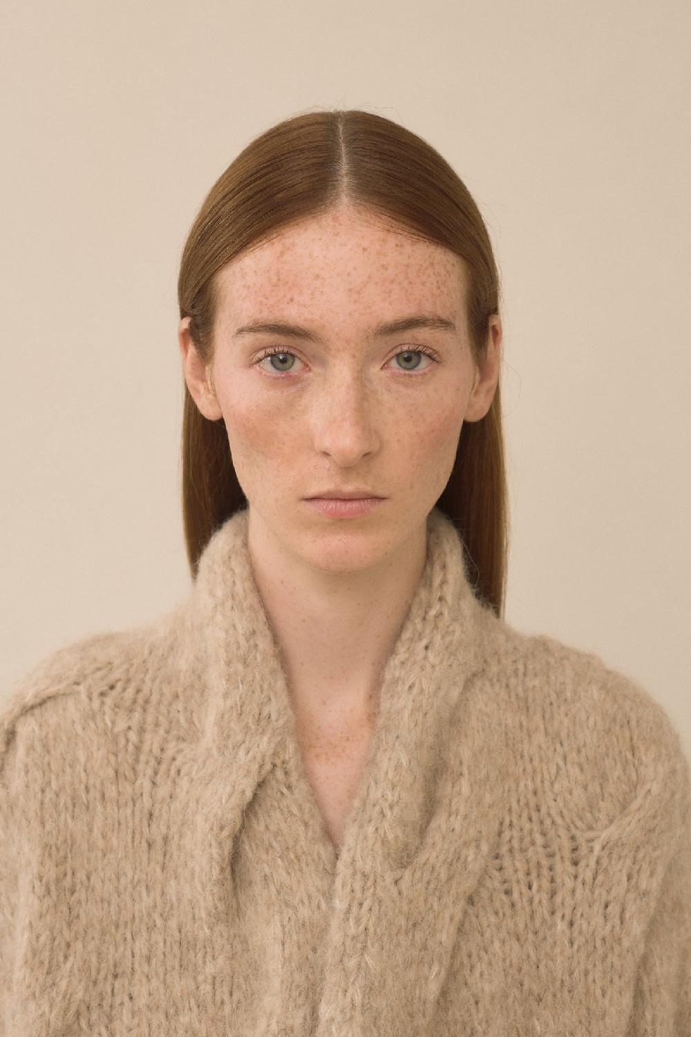 Lauren Manoogian HANDKNIT CABLE CARDIGAN HUSK