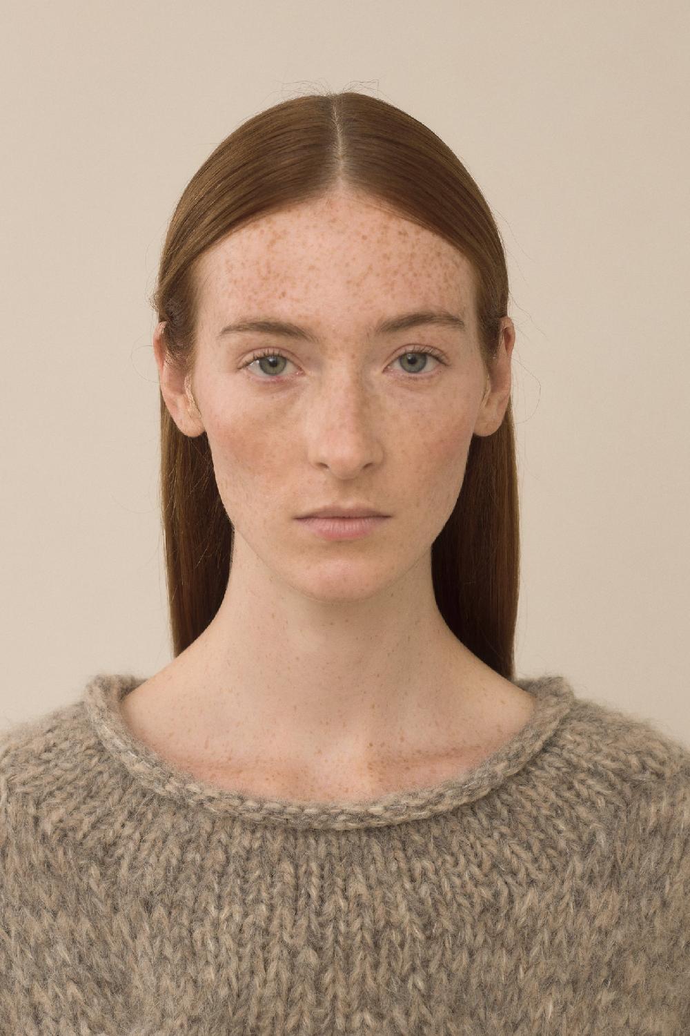 Lauren Manoogian HANDKNIT CABLE ROLLNECK MARL