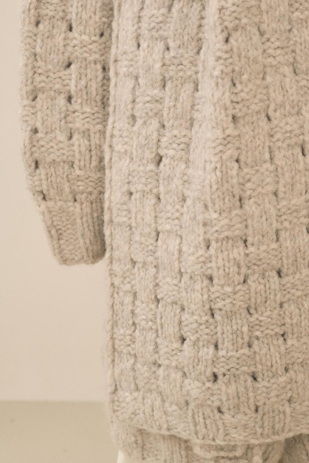 Lauren Manoogian HANDKNIT INTERLACE SCARF PEBBLE