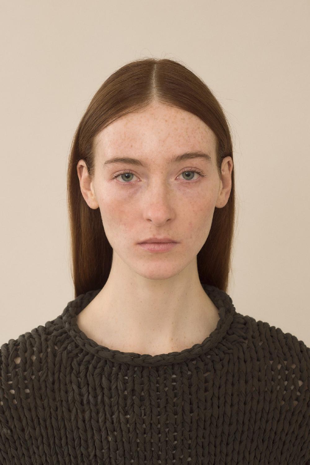 Lauren Manoogian HANDKNIT JERSEY TEE WASHED BLACK