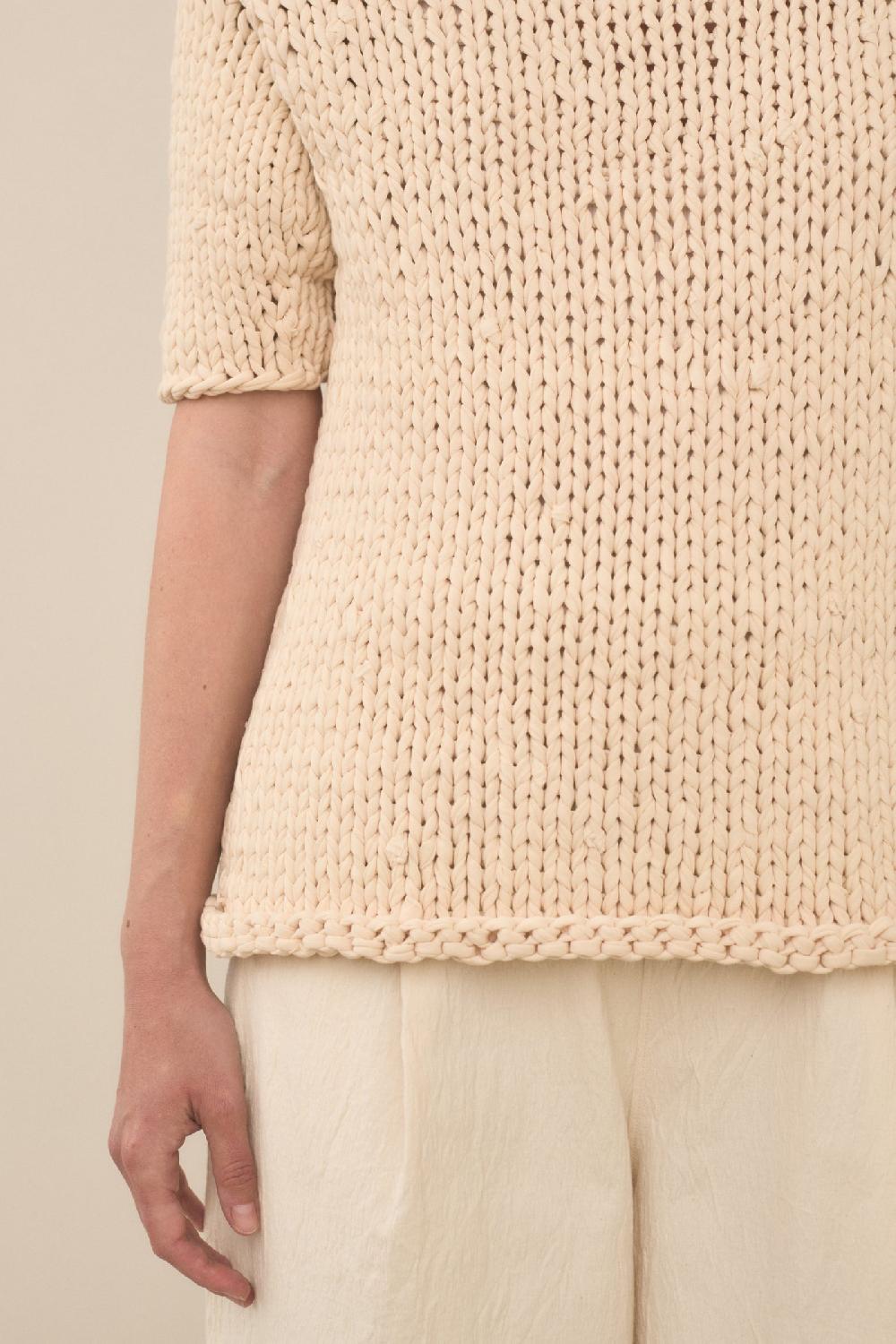 Lauren Manoogian HANDKNIT JERSEY TEE WASHED IVORY