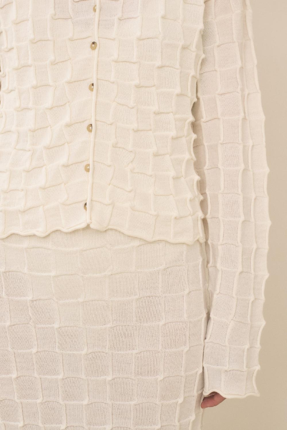 Lauren Manoogian INLAY CARDIGAN WHITE