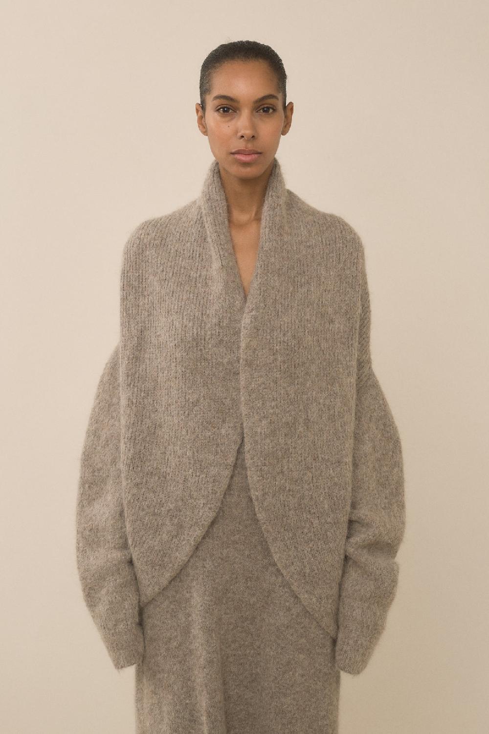 lauren manoogian KNOT CARDIGAN BURL