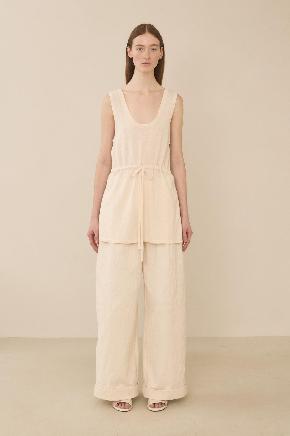 Lauren Manoogian LACED TANK IVORY