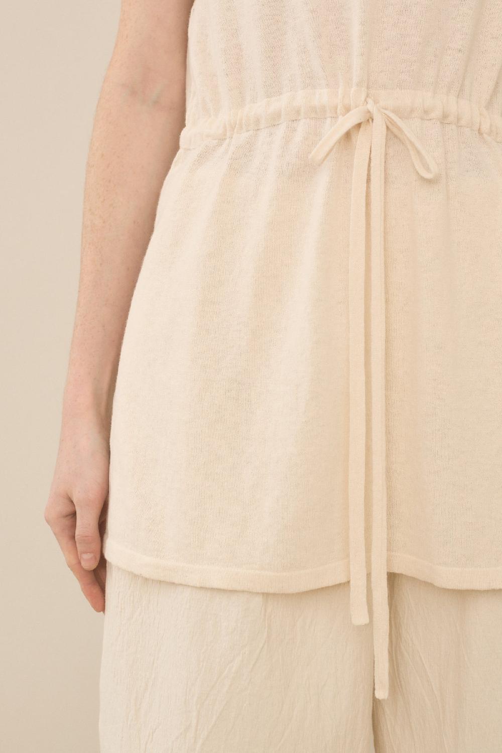 Lauren Manoogian LACED TANK IVORY