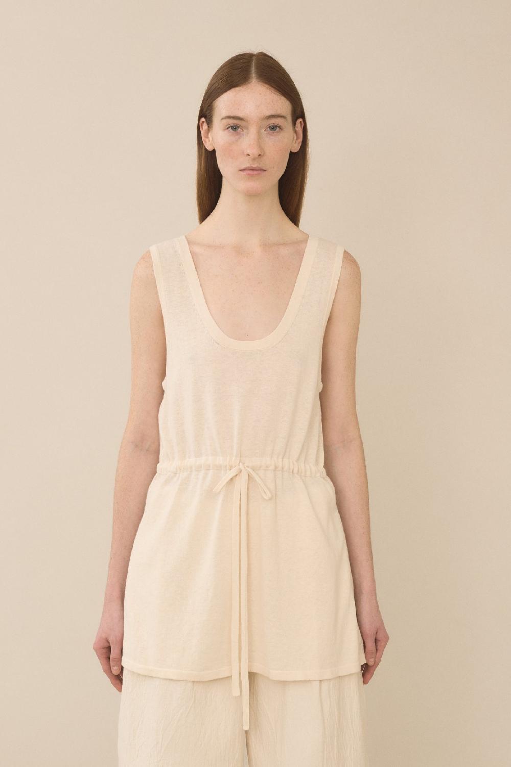 lauren manoogian LACED TANK IVORY