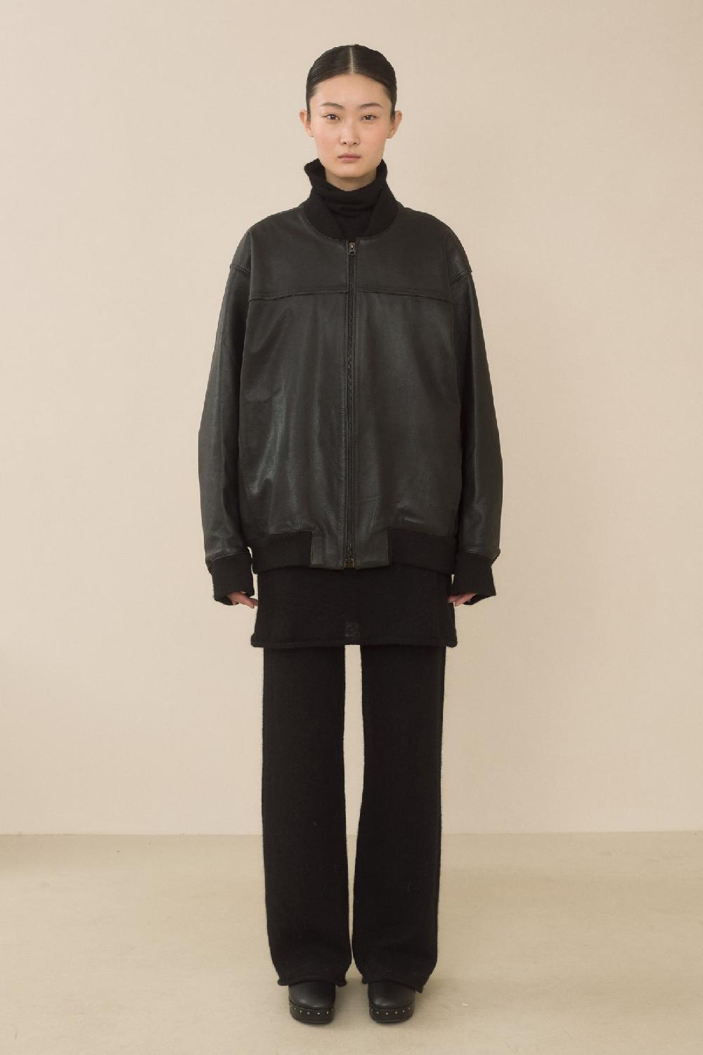 Lauren Manoogian LEATHER BOMBER BLACK