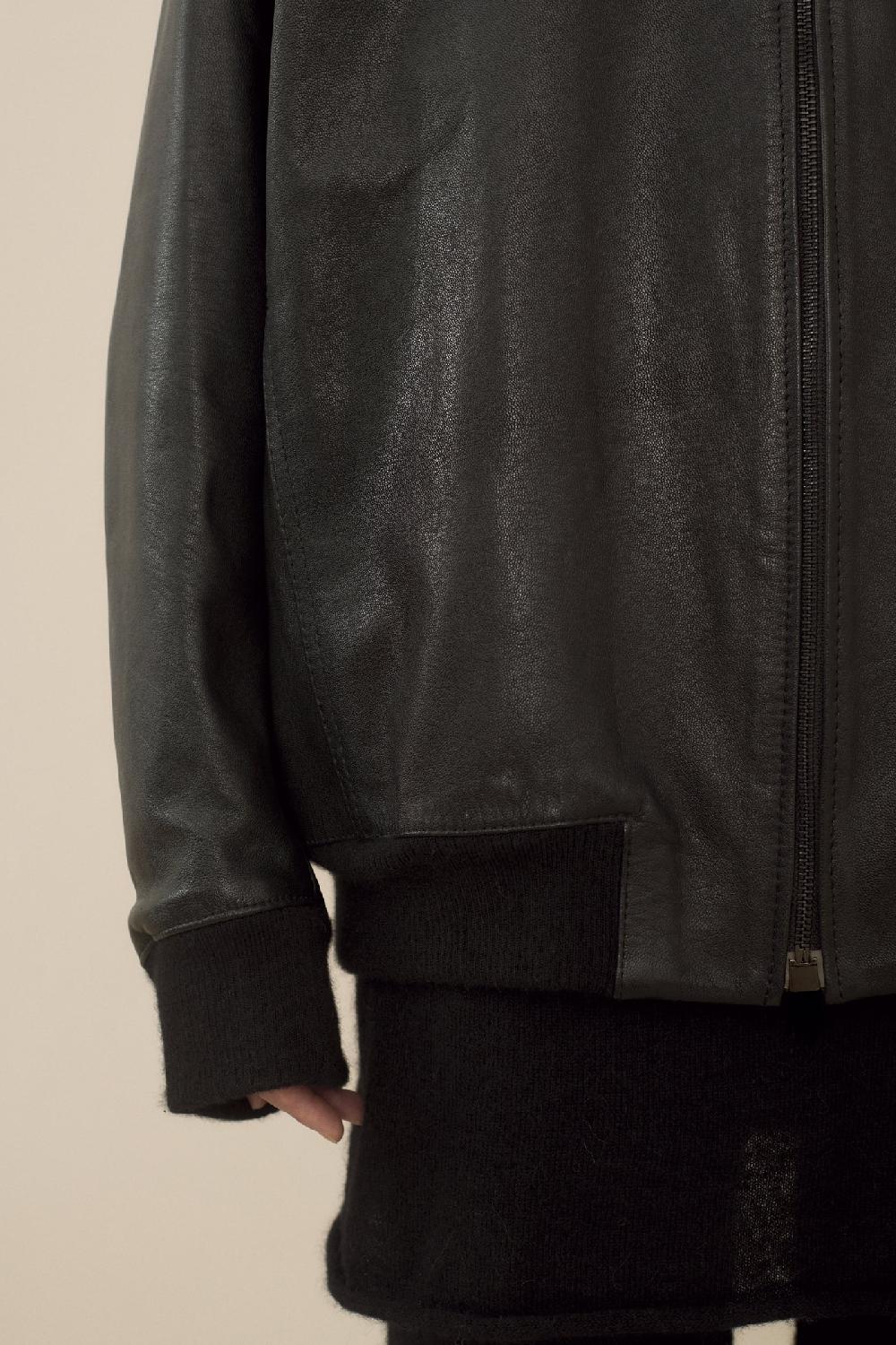 Lauren Manoogian LEATHER BOMBER BLACK