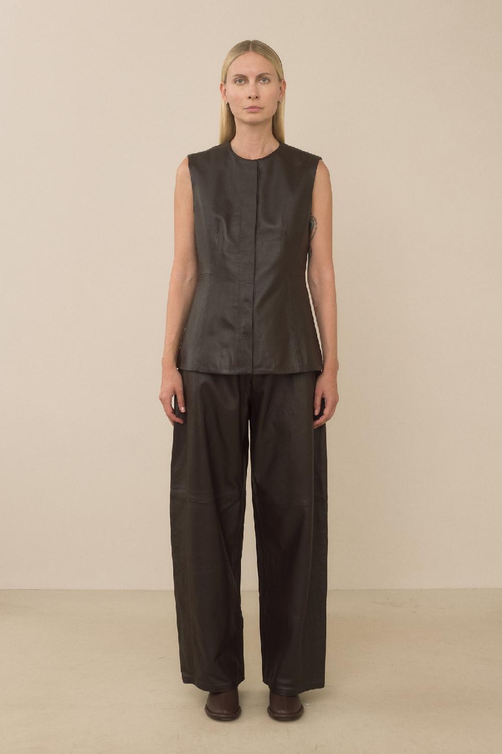 Lauren Manoogian LEATHER PANTS ESPRESSO