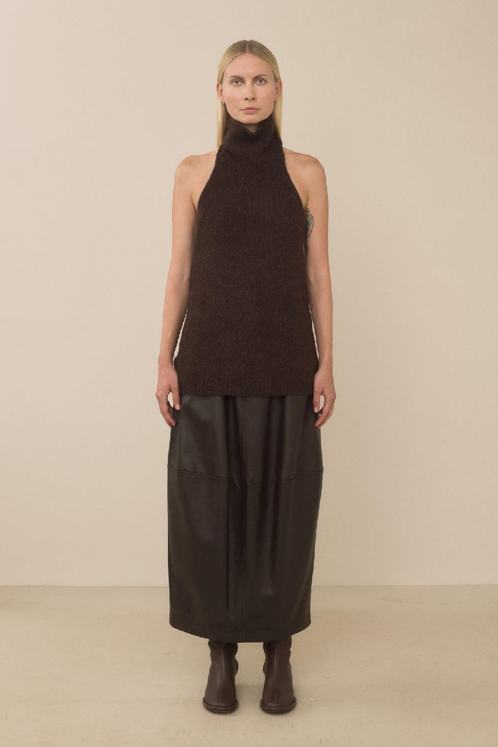 Lauren Manoogian LEATHER SKIRT ESPRESSO
