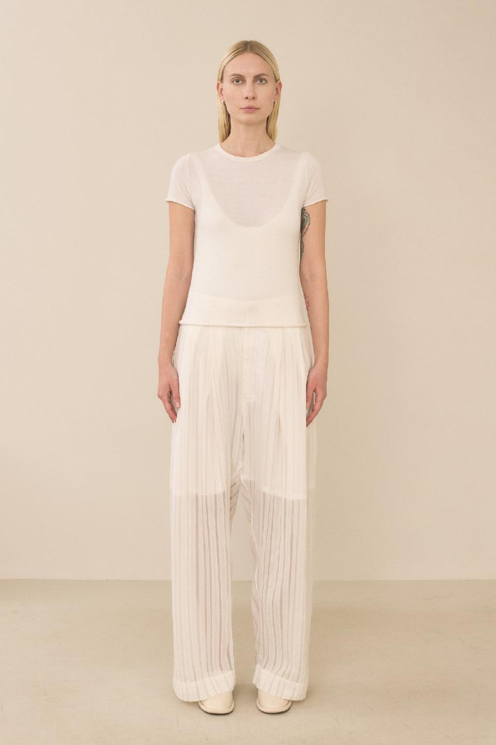 Lauren Manoogian LINES TROUSER WHITE
