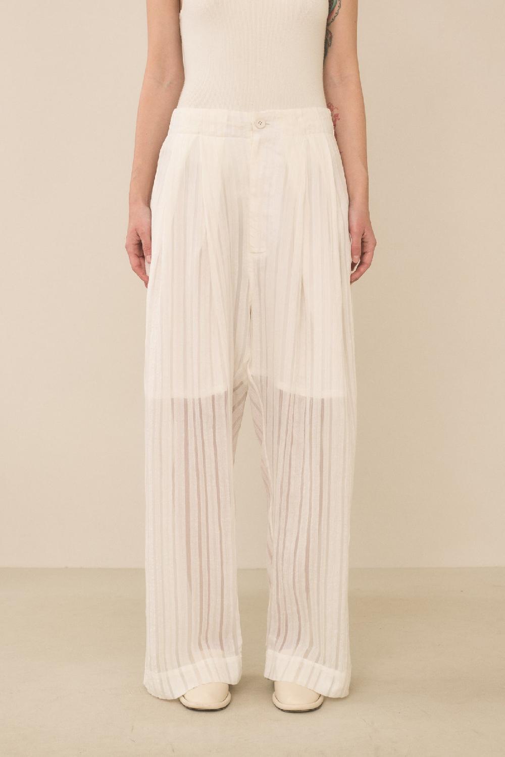 Lauren Manoogian LINES TROUSER WHITE