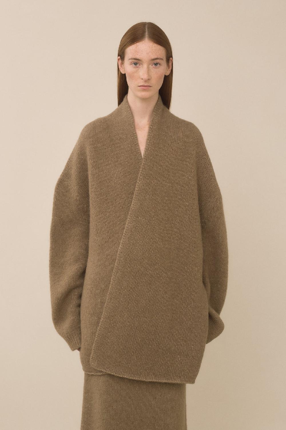 lauren manoogian LOFT SHAWL CARDIGAN TOBACCO