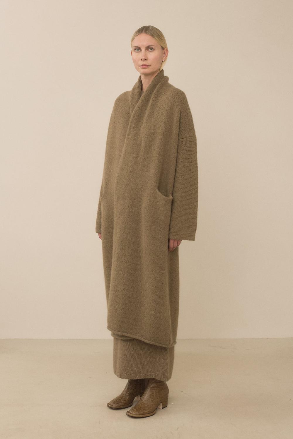 Lauren Manoogian LONG SHAWL CARDIGAN TOBACCO