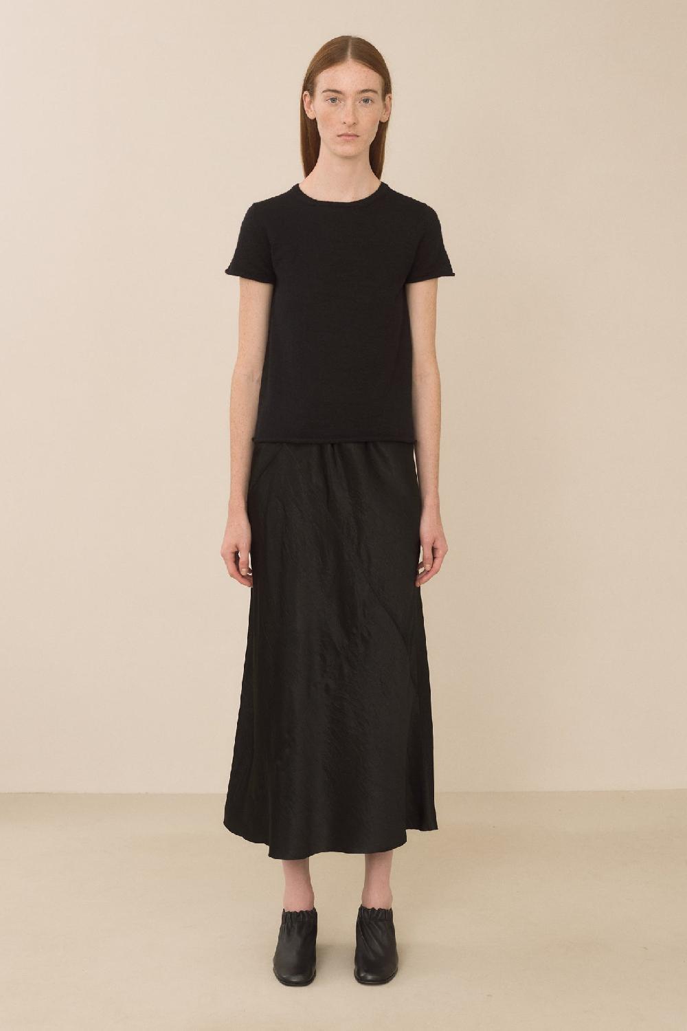 lauren manoogian LUSTER BIAS SKIRT BLACK