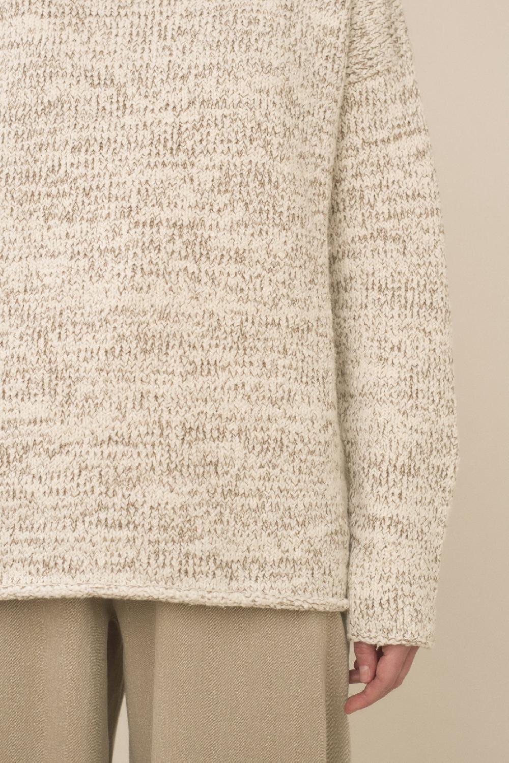 Lauren Manoogian MARL ROLLNECK RAW WHITE MARL