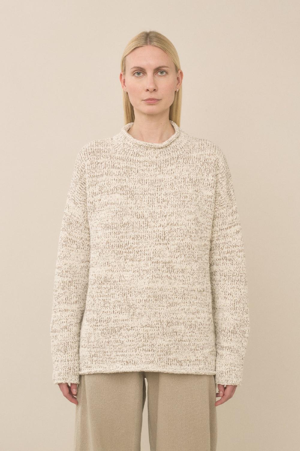 lauren manoogian MARL ROLLNECK RAW WHITE MARL